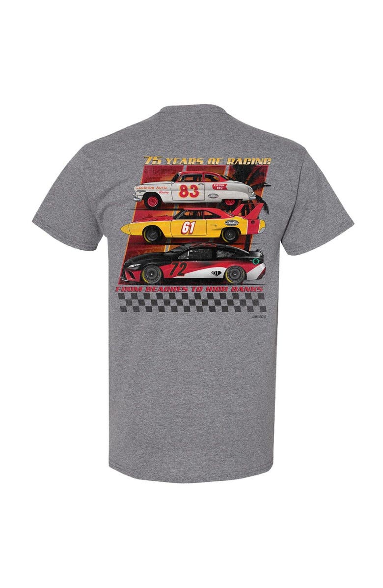 CHECKERED FLAG Men's Checkered Flag Heather Gray NASCAR 75th Anniversary Heritage T-Shirt, Alternate, color, Heather Gray