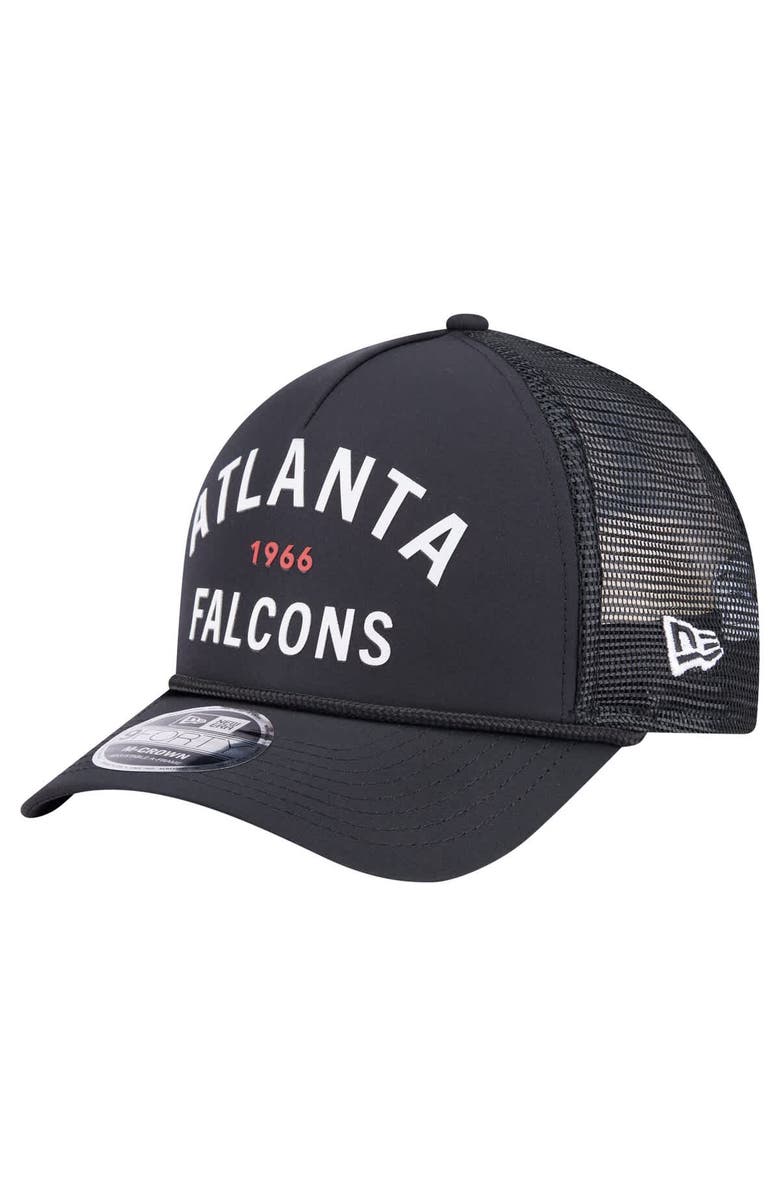 New Era Men's New Era  Black Atlanta Falcons Active Minimalist M-Crown A-Frame 9FORTY Adjustable Hat, Main, color, Black