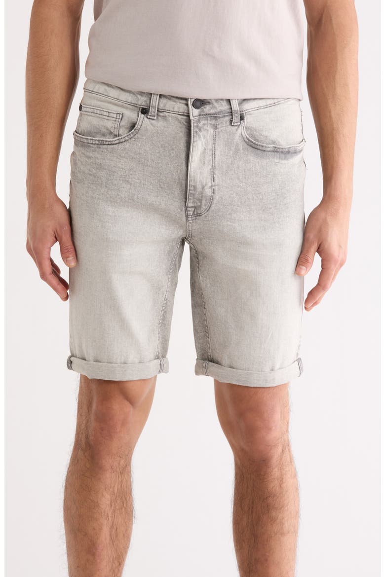 Roll Cuff Denim Shorts, Main, color, GRAY WASH