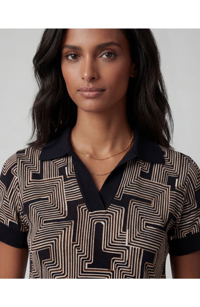 Lords of Harlech Inter Twine Womens Merino Silk Cashmere Polo, Alternate, color, Inter Twine Black