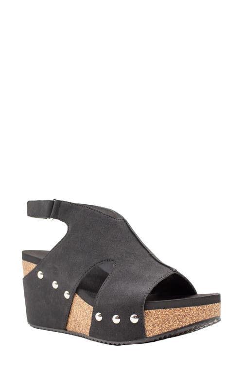 Volatile Beecher Slingback Platform Wedge Sandal in Black 