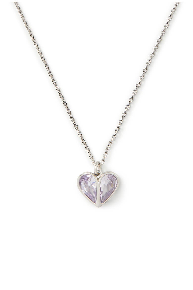 cubic zirconia heart pendant necklace, Main, color, LIGHT AMETHYST/ SILVER