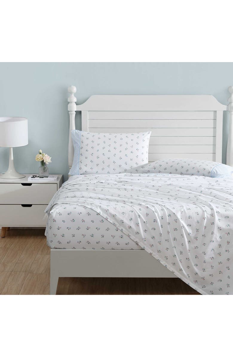 Laura Ashley Harperette 4-Piece Sheet Set, Alternate, color, Blue Multi