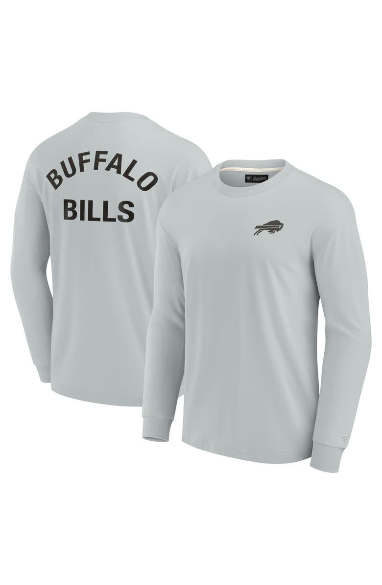Fanatics Signature Unisex Fanatics Signature Gray Buffalo Bills Super Soft Long Sleeve T-Shirt, Main, color,