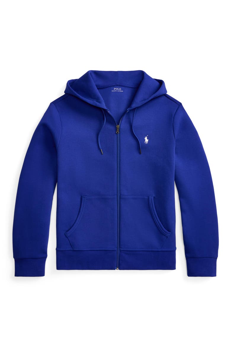 Double-Knit Full Zip Hoodie, Alternate, color, CLASSIC AZURE/ C1730