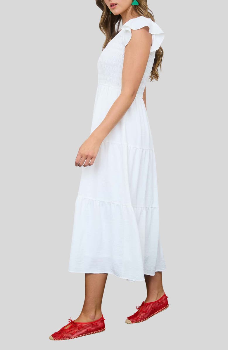 Blu Pepper Smocked Maxi Dress, Alternate, color, White