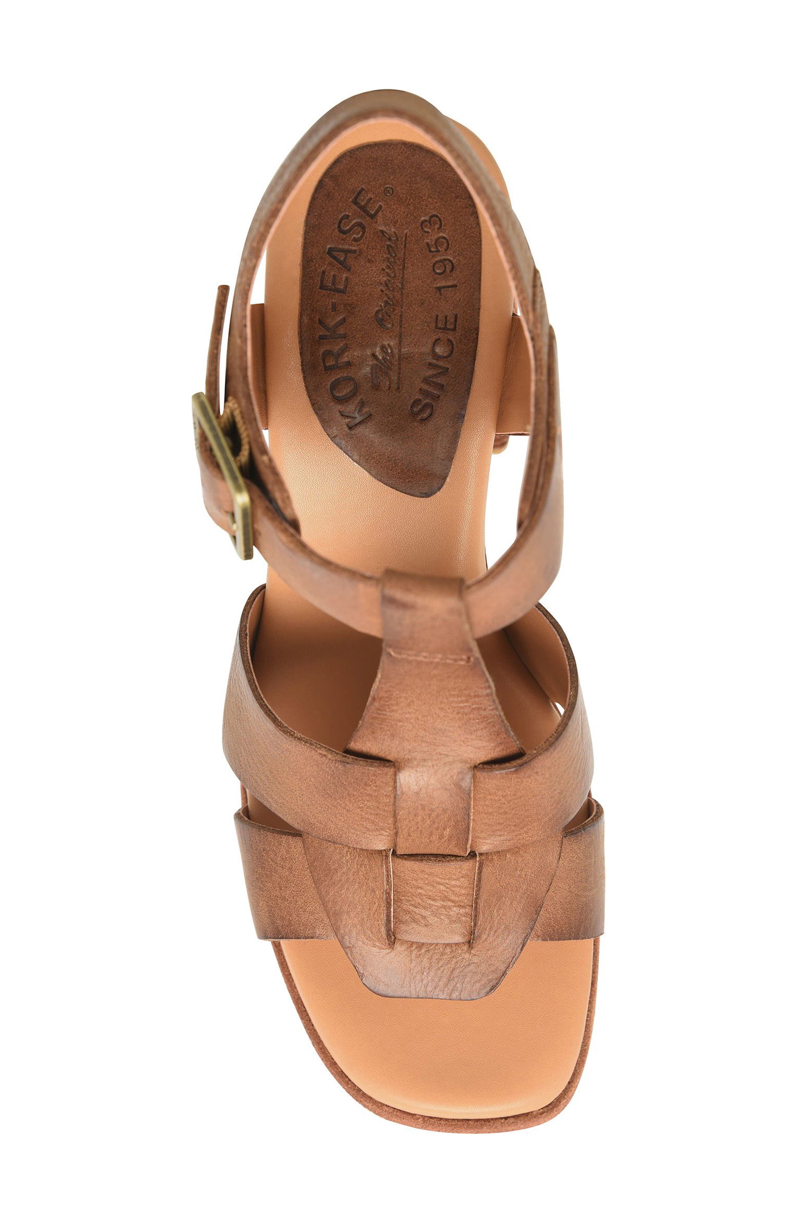 Macey Ankle Strap Sandal, Alternate, color, BROWN LEATHER
