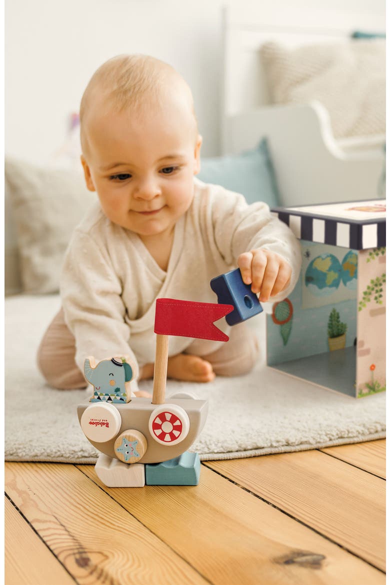 Lolo Elephant Funny Autoboat 2-in-1 Stacking Game, Alternate, color, Grey