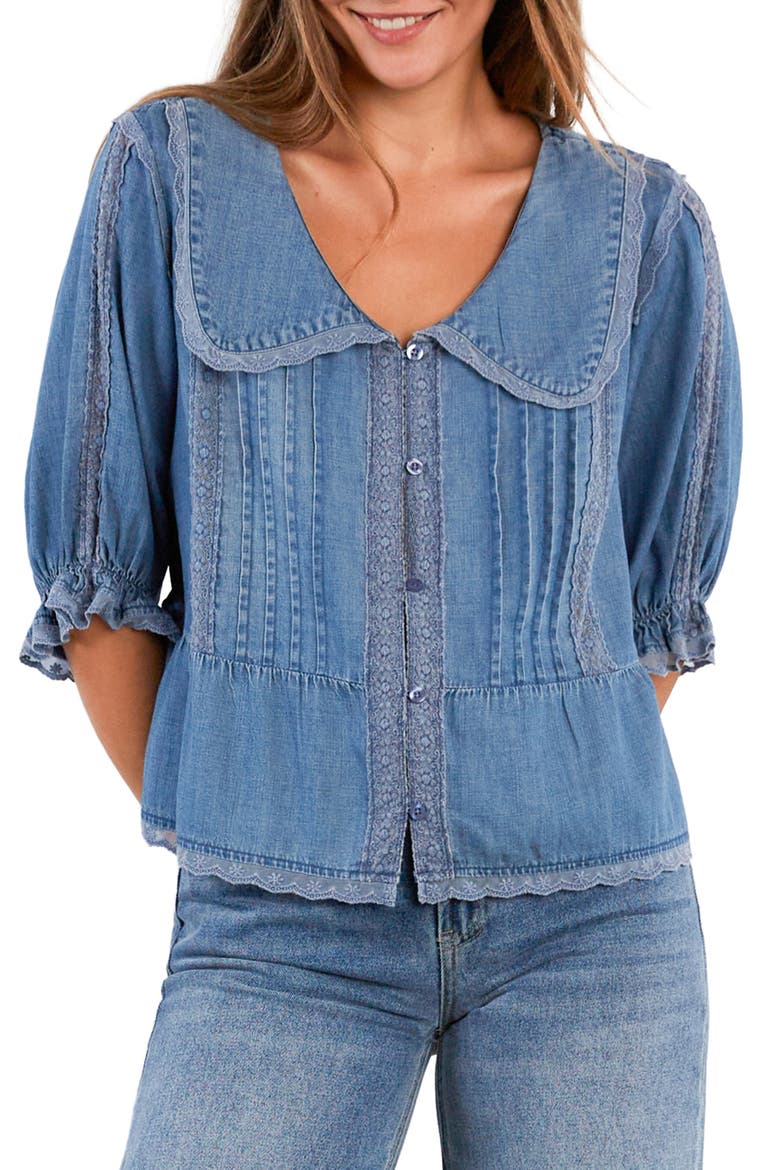 Enjoy the Moment Denim Button-Up Shirt, Main, color, DENIM