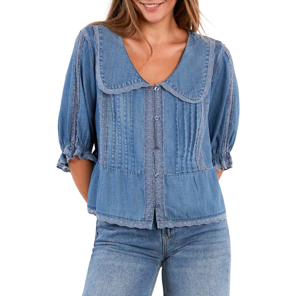 Billy T Enjoy The Moment Denim Button-up Shirt In Blue