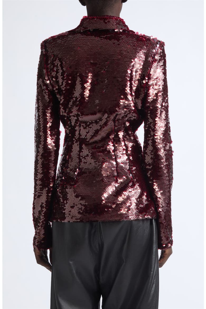 Sequin Button Down Shirt, Alternate, color, OXBLOOD