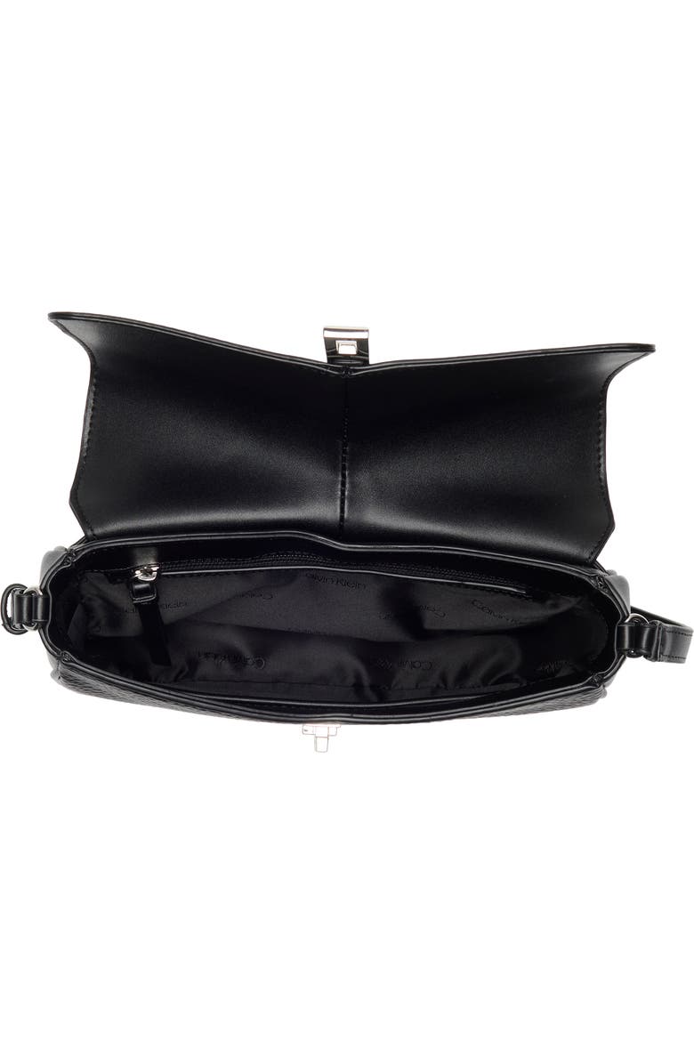 Calvin Klein Liliana Faux Leather Crossbody Bag, Alternate, color, Black/ Silver