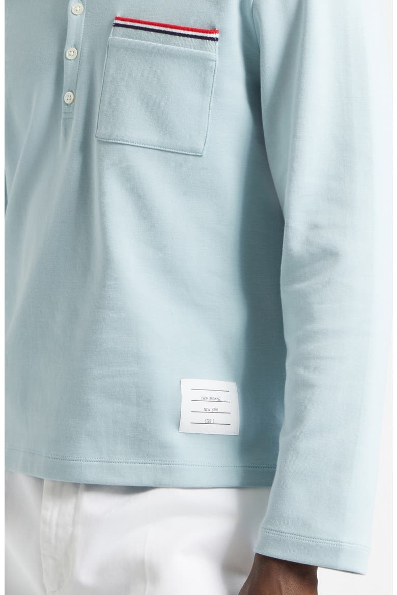 Cotton Jersey Pocket Long Sleeve Polo, Alternate, color, LIGHT BLUE