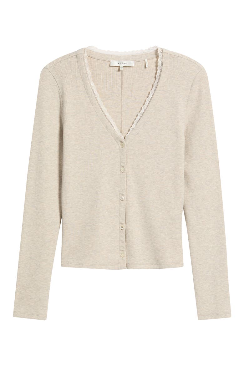 The Rib Trim Cardigan, Alternate, color, OATMEAL HEATHER