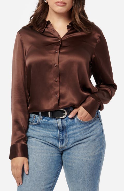 Crosby Silk Charmeuse Button-Up Shirt