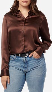CAMI NYC Crosby Silk Charmeuse Button-Up Shirt