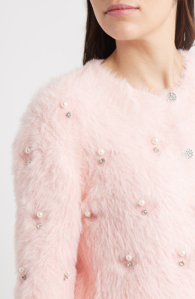 NIKKI LUND Birgitta Embellished Cardigan, Alternate, color, Pink