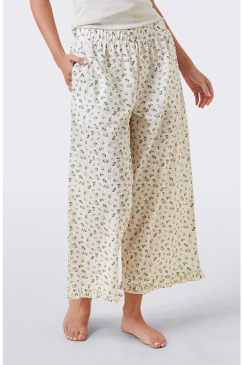 Swiss Dot Crop Pajama Pants, Alternate, color, ROSEBUD FLORAL