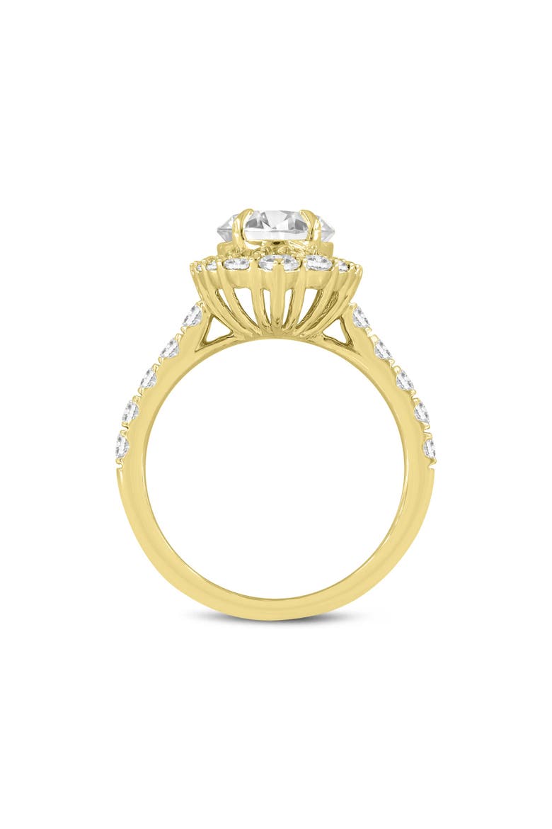 Marcia 14K Yellow Gold Oval Lab Grown Diamond Halo Engagement Ring - 4 Ct, Alternate, color, 14K Yellow Gold