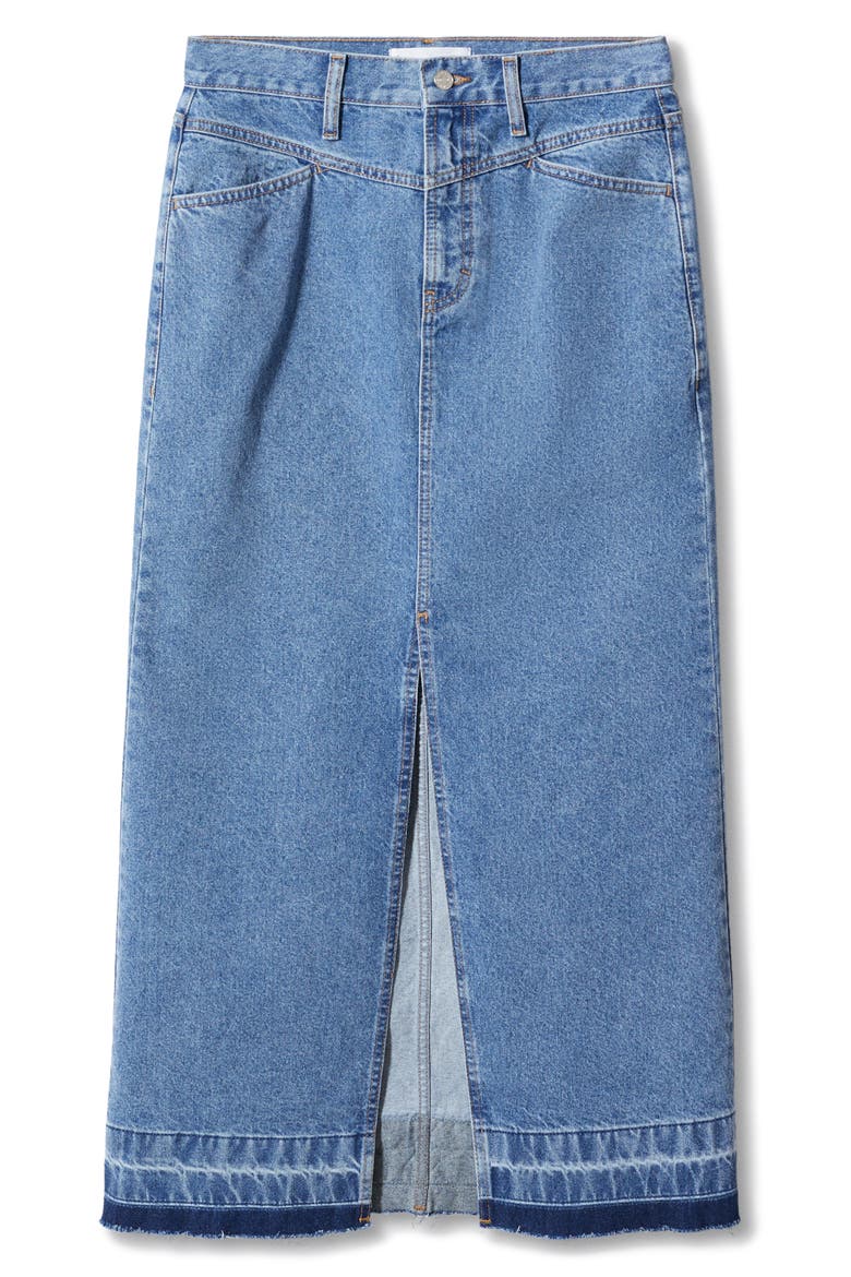 Denim Maxi Skirt, Alternate, color, MEDIUM BLUE