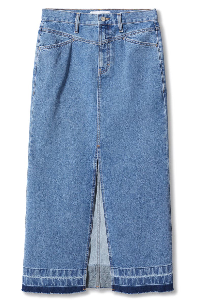 MANGO Denim Maxi Skirt, Alternate, color, Medium Blue
