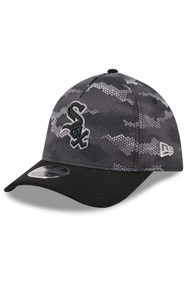 Men's New Era Black Chicago White Sox Camo 39THIRTY A-Frame Flex Hat, Main, color, Black