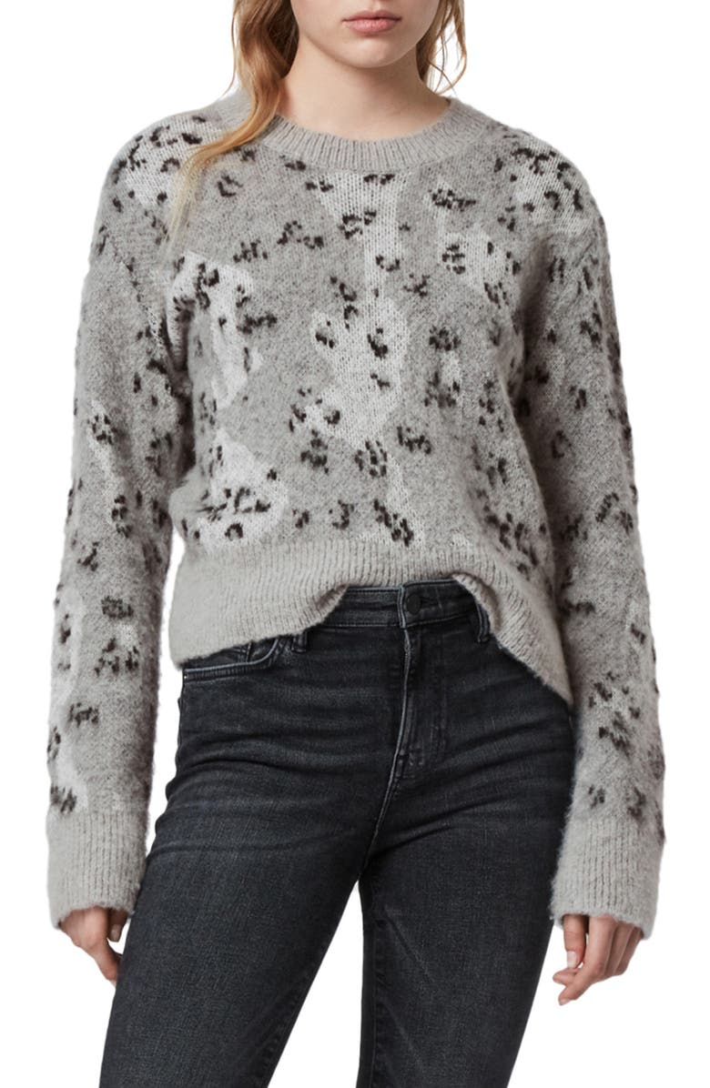 AllSaints Asko Camo Sweater, Main, color,
