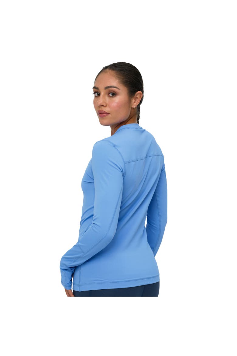 Women's Performance Quarter Zip Long Sleeve Crew Shirt for Sun and UV Protection, Alternate, color, Indigo