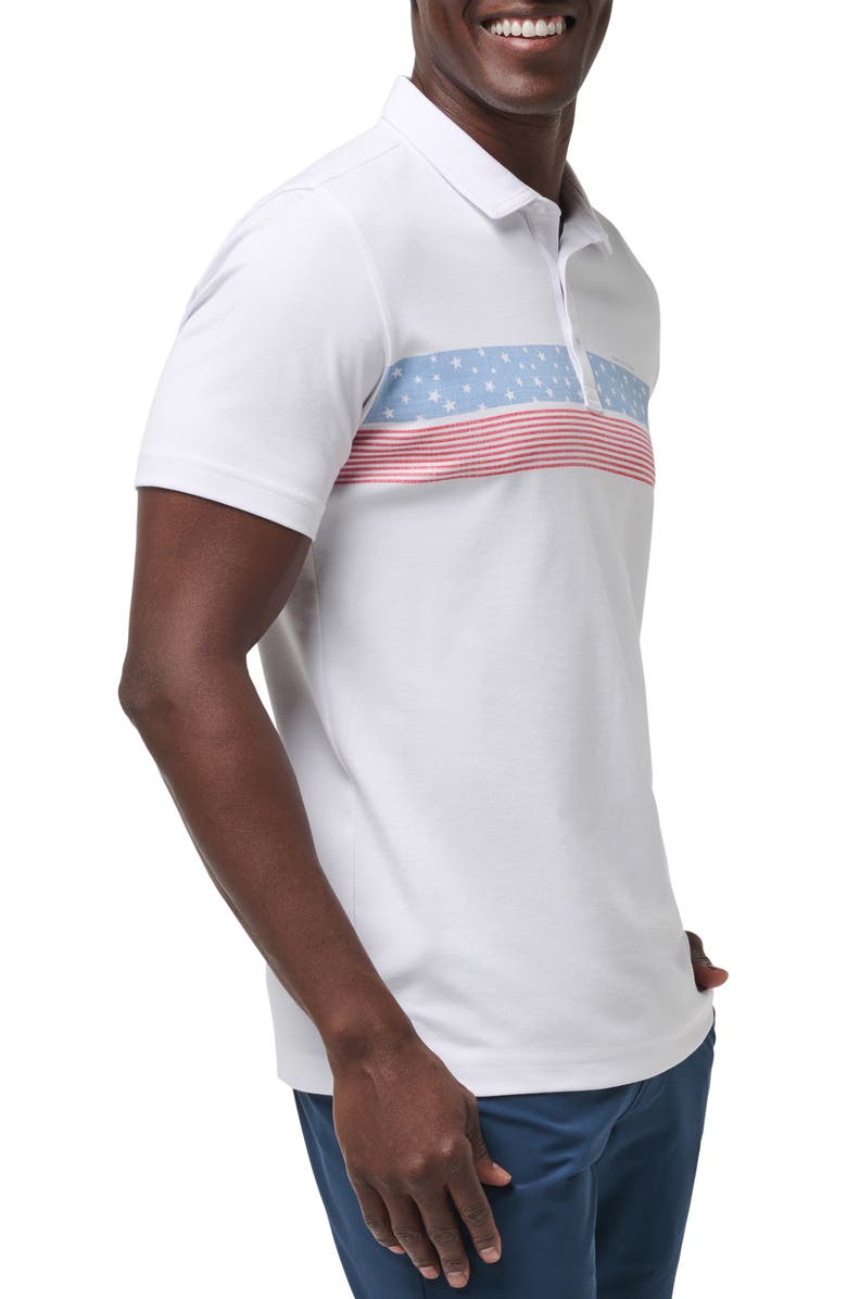 TravisMathew 'Merica Chest Stripe Polo, Alternate, color, White