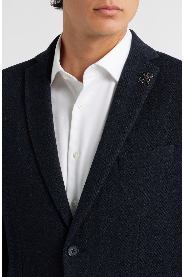 Varick Slim Fit Knit Sport Coat, Alternate, color, NAVY