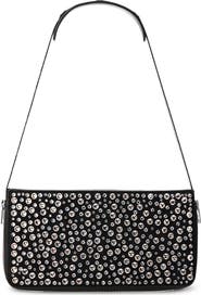Alexander Wang Siren Pochette Crystal Embellished Leather Shoulder Bag