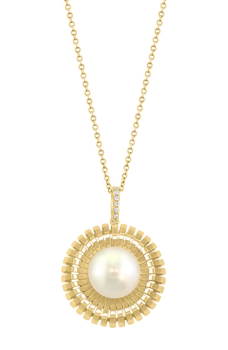 EFFY Freshwater Pearl & Diamond Pendant Necklace - 0.02ct., Main, color, 