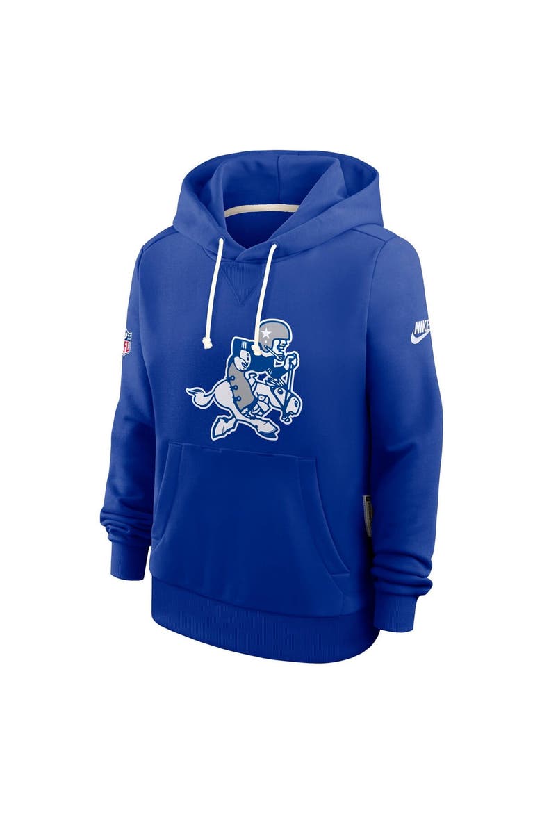 Women's Nike Royal Dallas Cowboys Throwback Sideline Standard Issue Dri-FIT Hoodie, Alternate, color, Royal