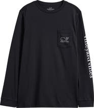 vineyard vines Kids' Whale Logo Pocket Long Sleeve Graphic T-Shirt