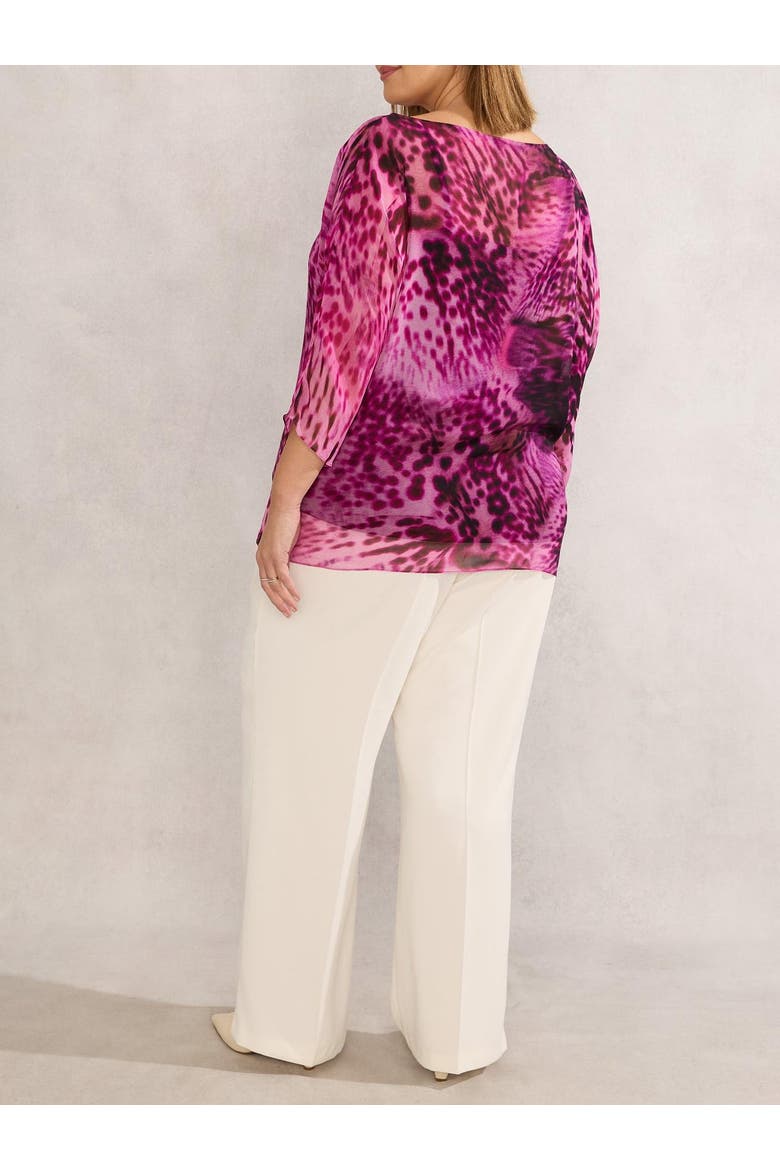 Chiffon Animal Print Blouse, Alternate, color, Pink