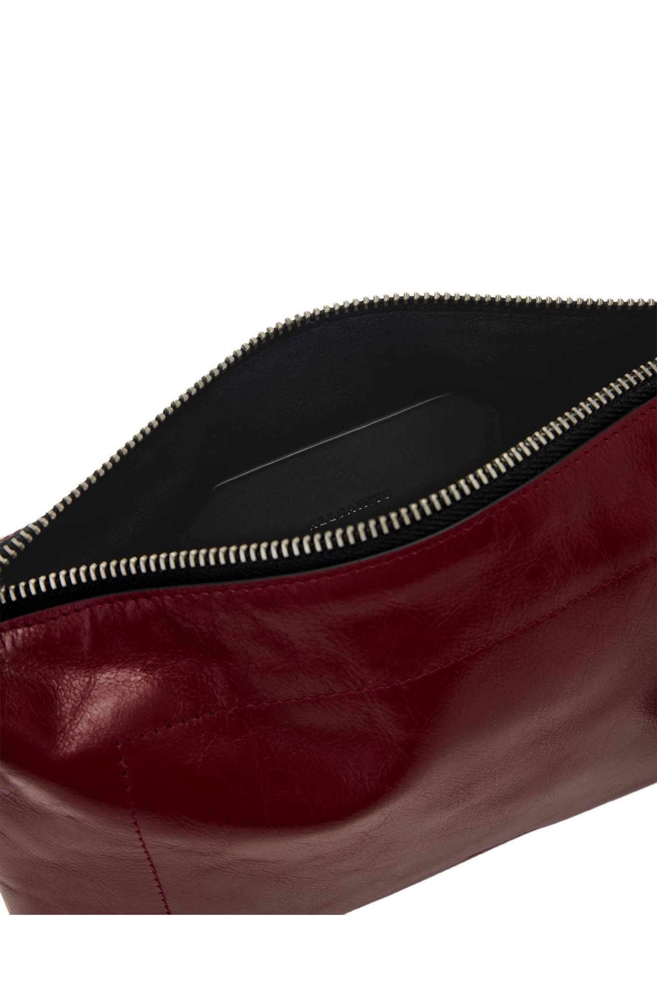 Alba Shine Leather Crossbody Bag, Alternate, color, GARNET RED