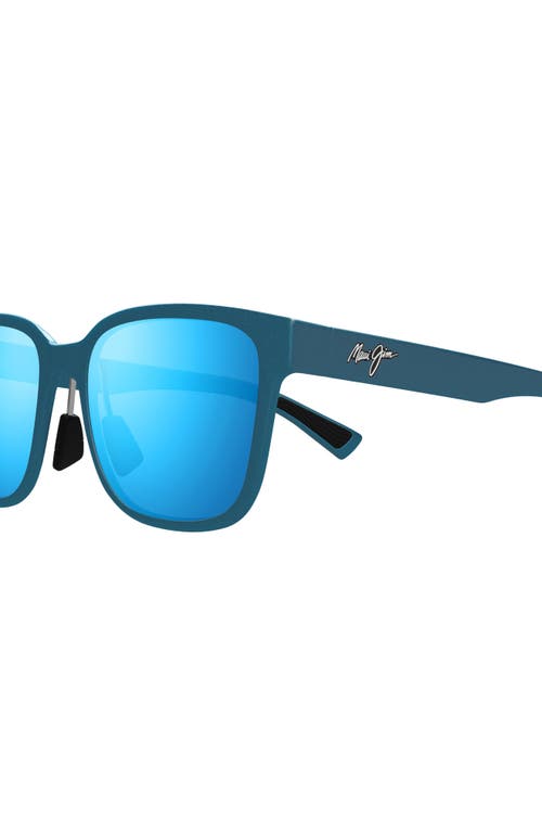 Maui Jim Paulele Af 57mm Polarizedplus2® Round Sunglasses In Blue/blue Hawaii