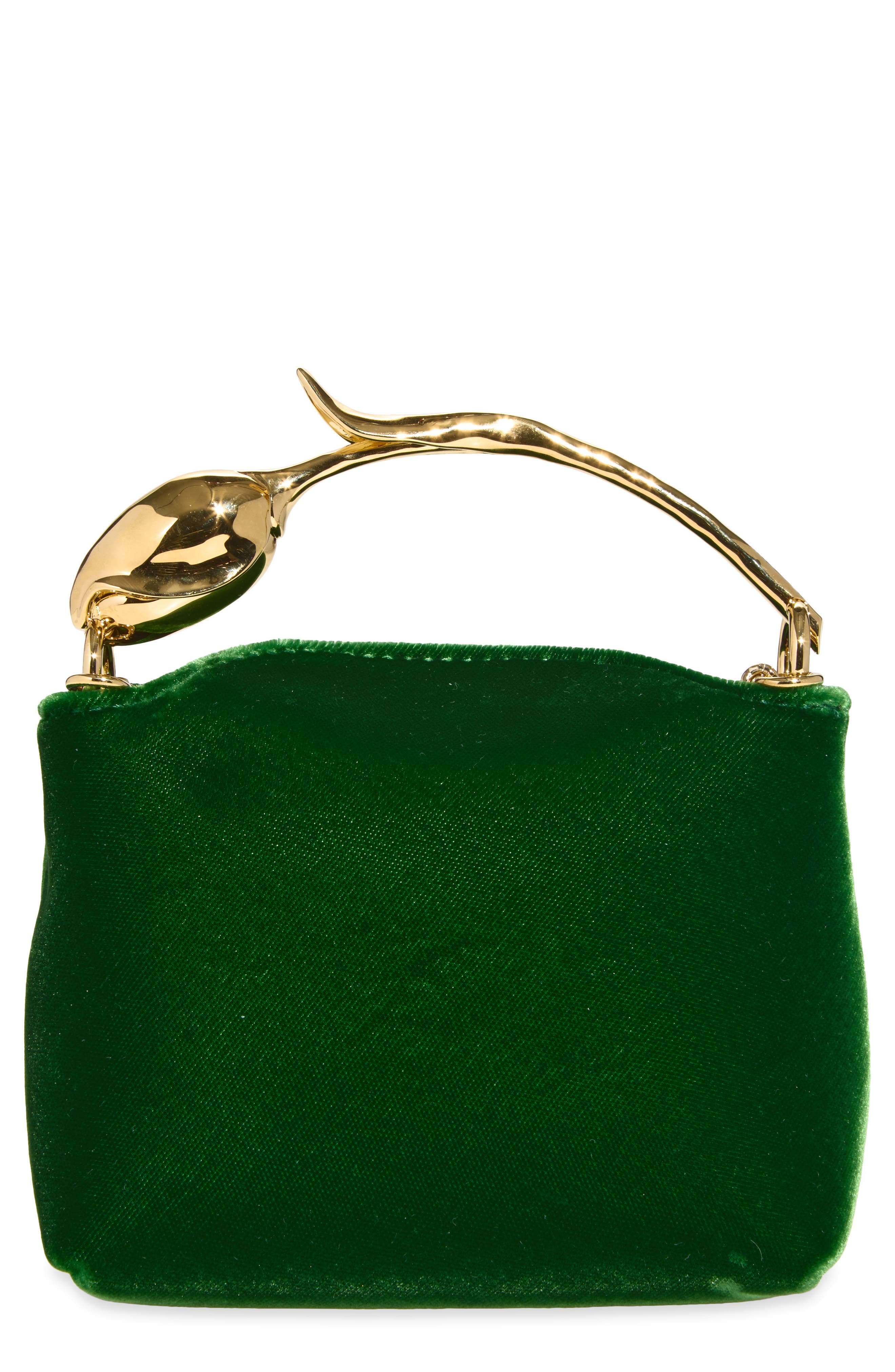 Micro Velvet Bloom Bag, Main, color, BOTTLE GREEN