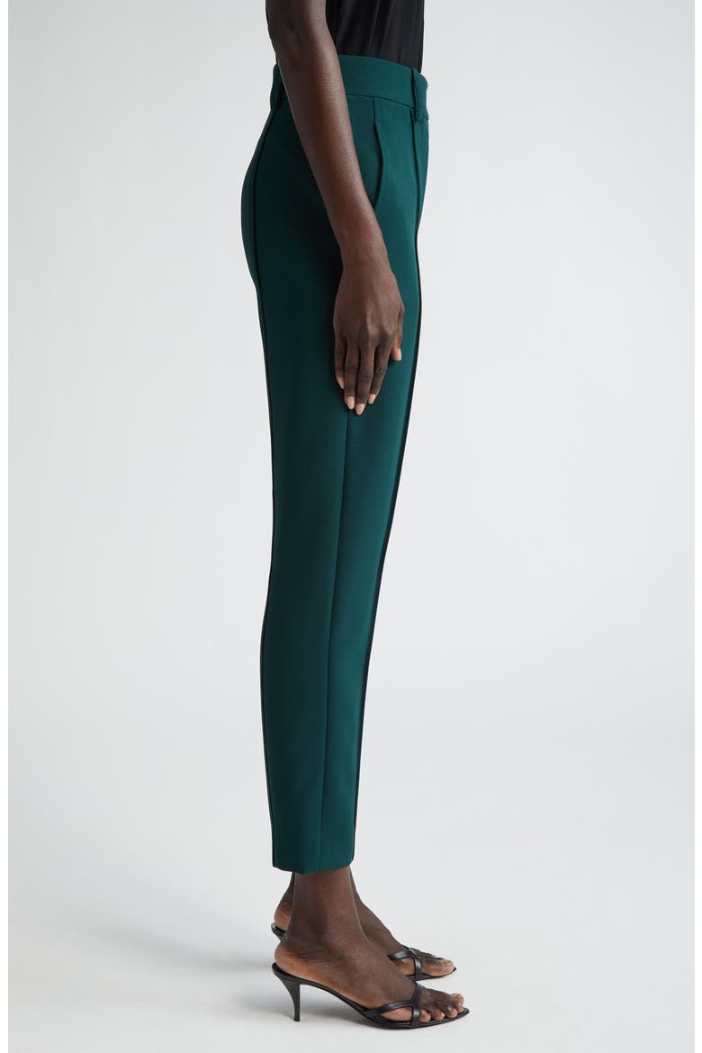 High Waist Stretch Cady Ankle Pants, Alternate, color, SPRUCE