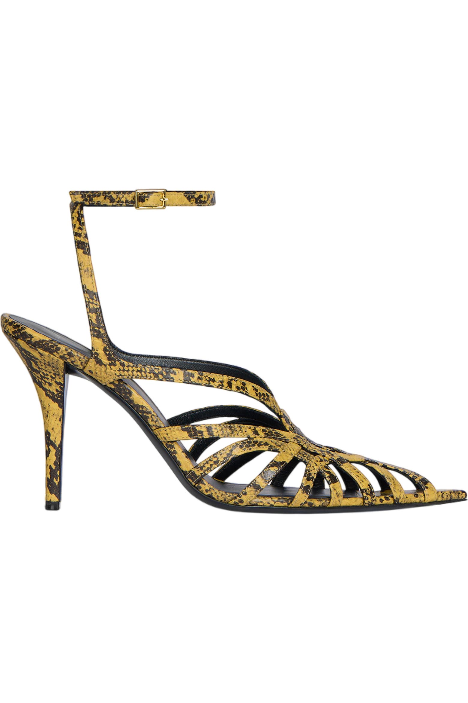 N Python Balmain Python-Effect Leather Cage Sandals (Women) | Nordstrom