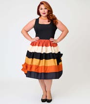 Unique Vintage Plus Size Tiered Cindy Swing Dress