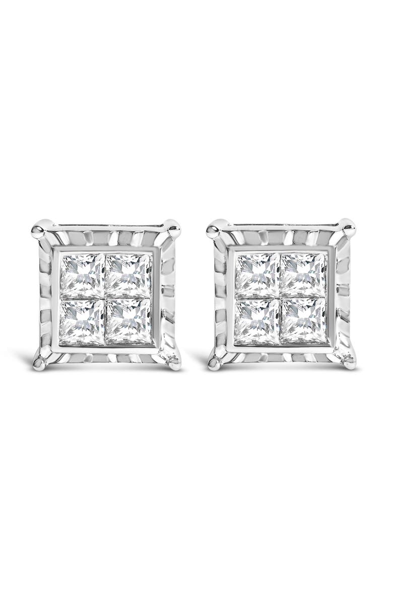 14K White Gold 1 1/2 Cttw Diamond Stud Earrings, Main, color, White