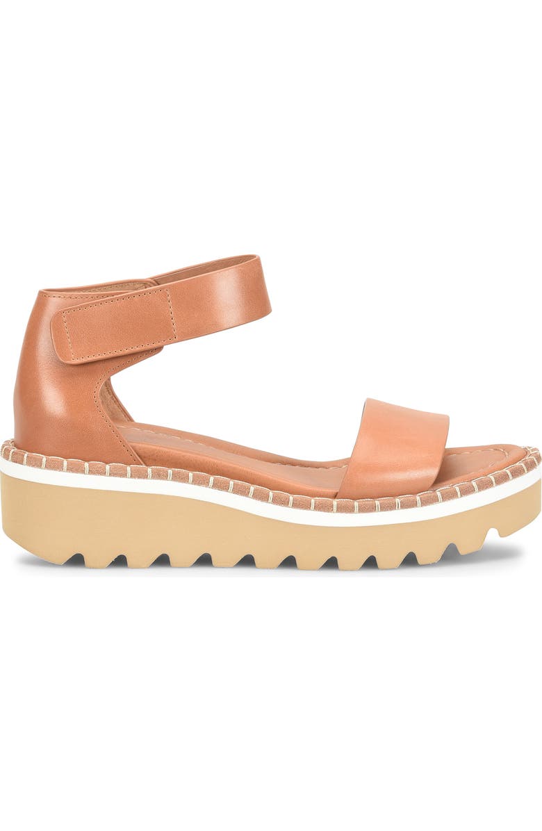 Söfft Ripley Ankle Strap Platform Wedge Sandal, Alternate, color, Luggage