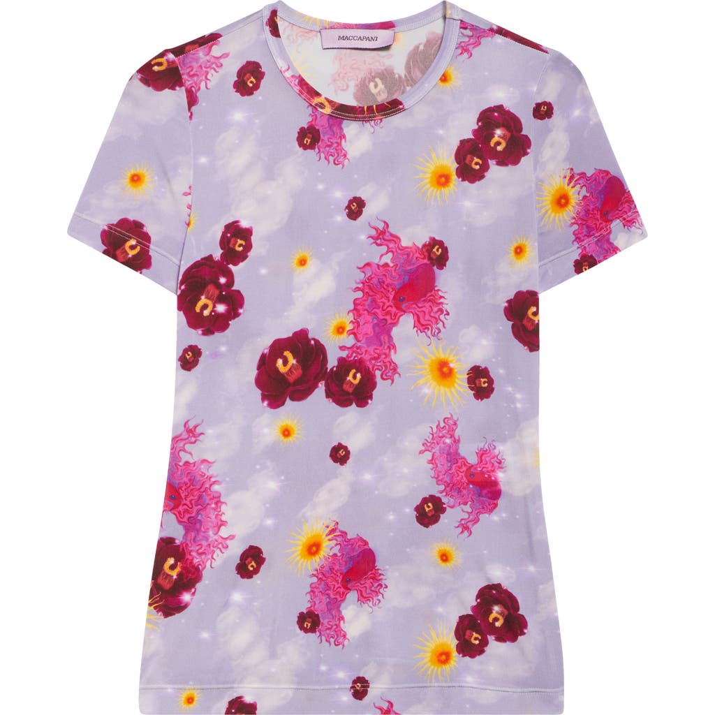Shop Maccapani The Skimpy T-shirt In Lilac/bordeaux