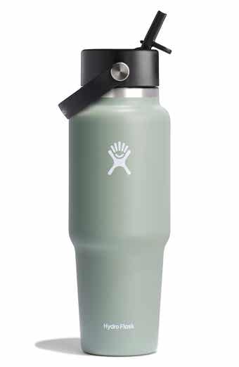 32-Ounce Wide Mouth Travel Water Bottle with Flex Straw Cap