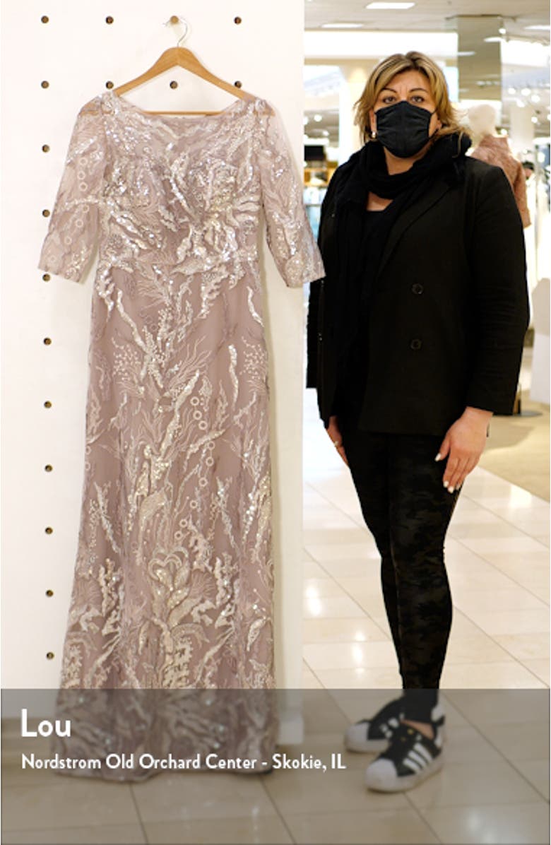 Sequin Lace A-Line Gown, sales video thumbnail