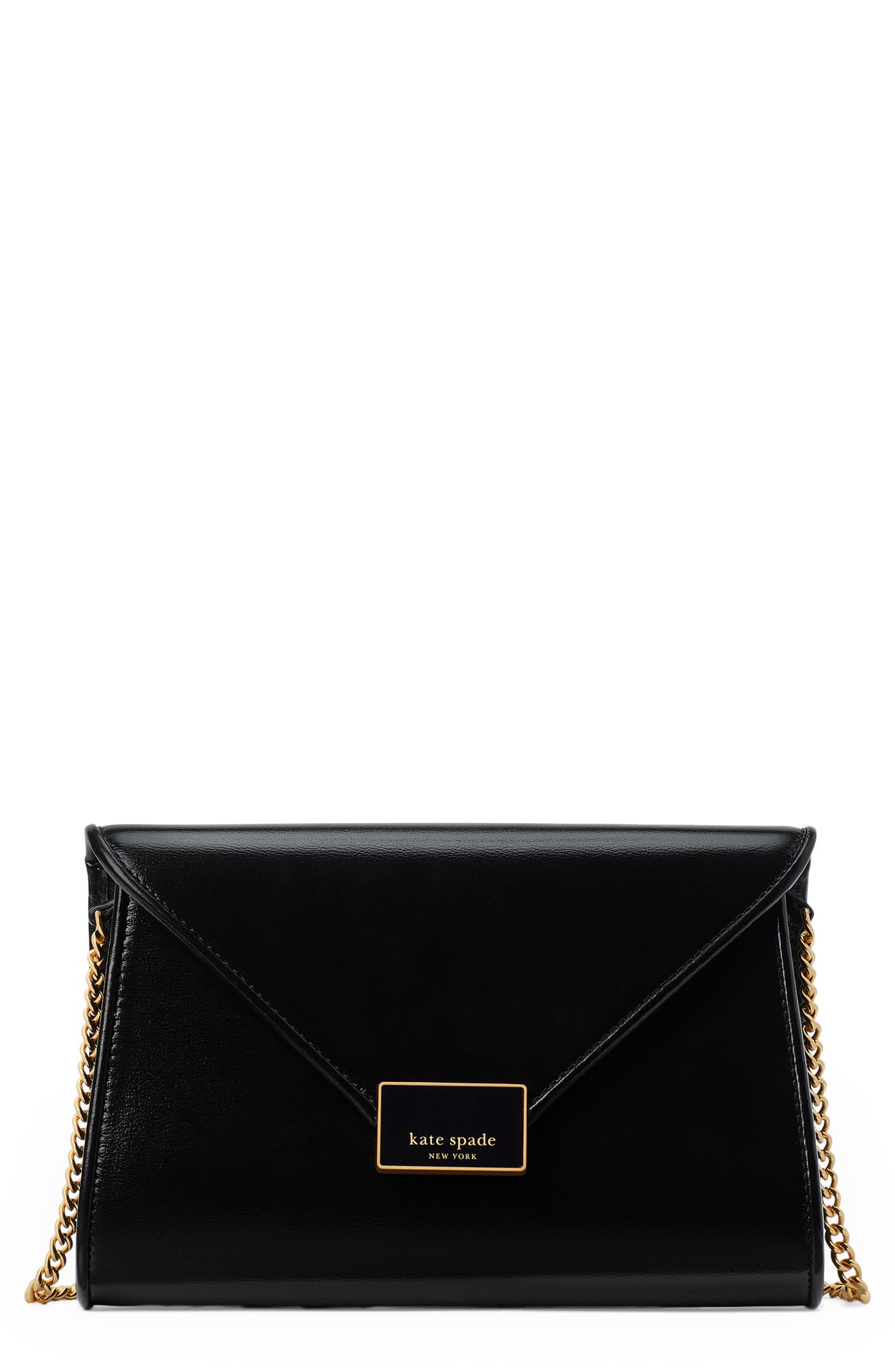 Kate Spade New York Medium Anna Leather Envelope Clutch, Main, color, 