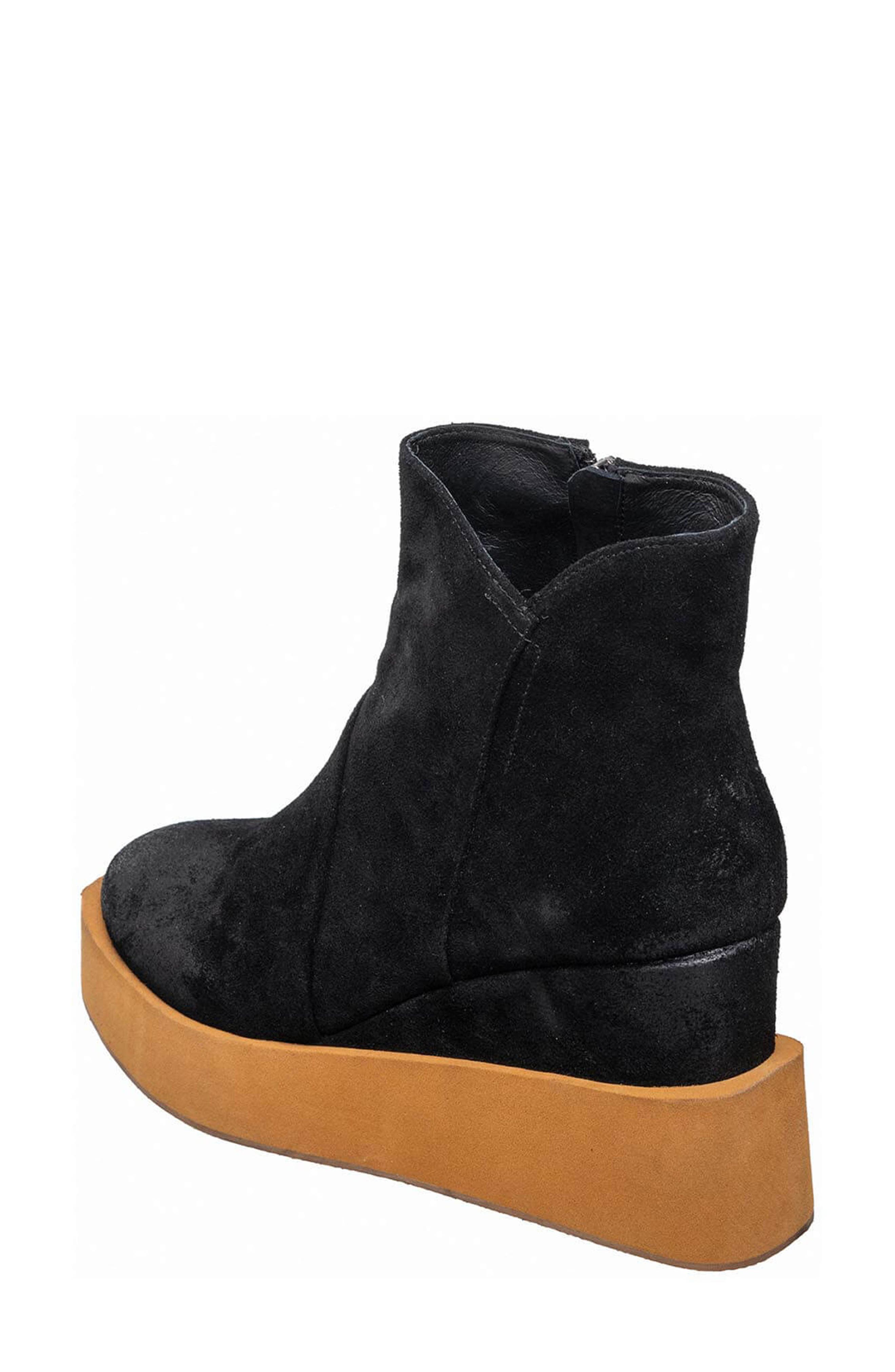 ANTELOPE Suede Platform Wedge Boot, Alternate, color, Black