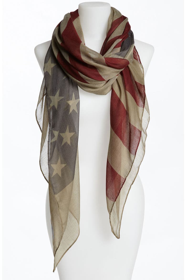 'Flag' Sheer Scarf, Main, color, OLIVE