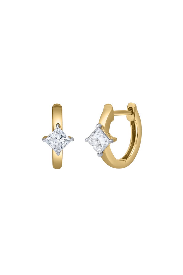 Princess Charm 14K Gold Lab Grown Diamond Huggies - 0.75 ct, Alternate, color, 14K Yellow Gold
